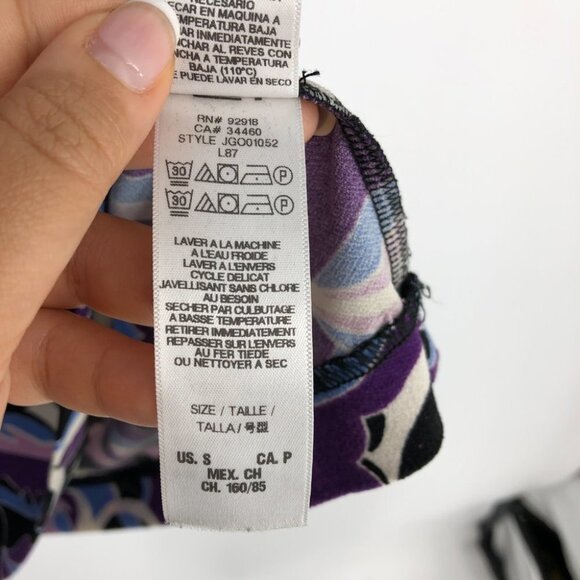 Juicy Couture Purple Black Abstract Long sleeve Viscose Mini  Dress size S - Picture 11 of 16